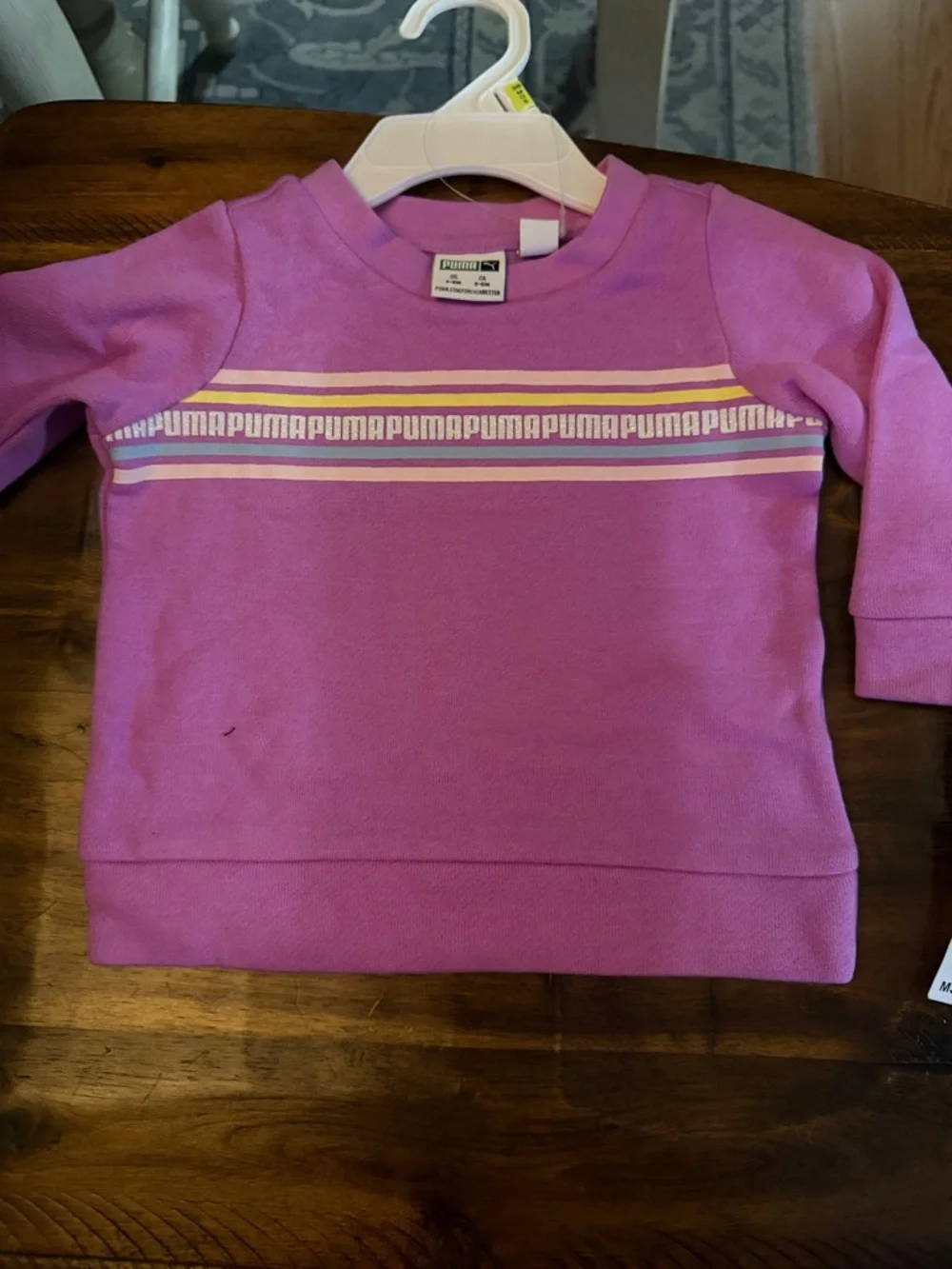 Puma 3-6m purple and pink 2pc girls sweat outfit - Picture 2 of 4